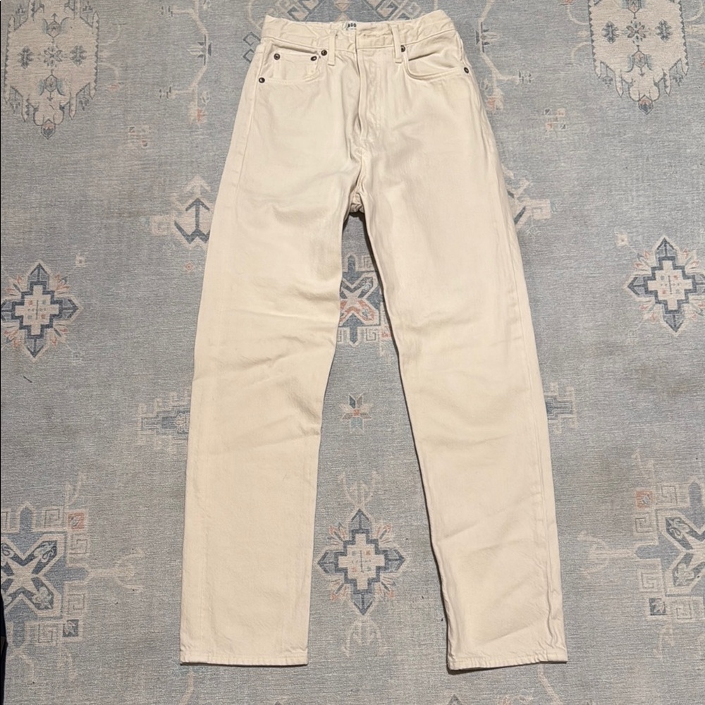 AGOLDE Ecru Straight-Leg Jeans